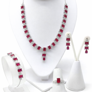 Set de Joyería de Cristales Finos Plata ley 925