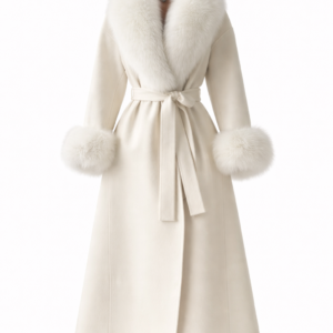 Abrigo de Invierno Champán con cuello y puños afelpados