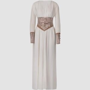 Vestido largo con escote en V profundo