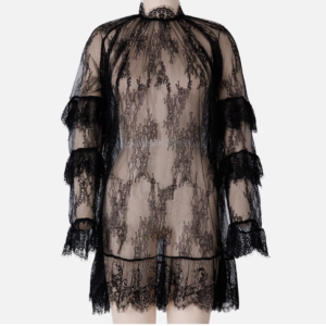 Vestido corto de transparencia negro