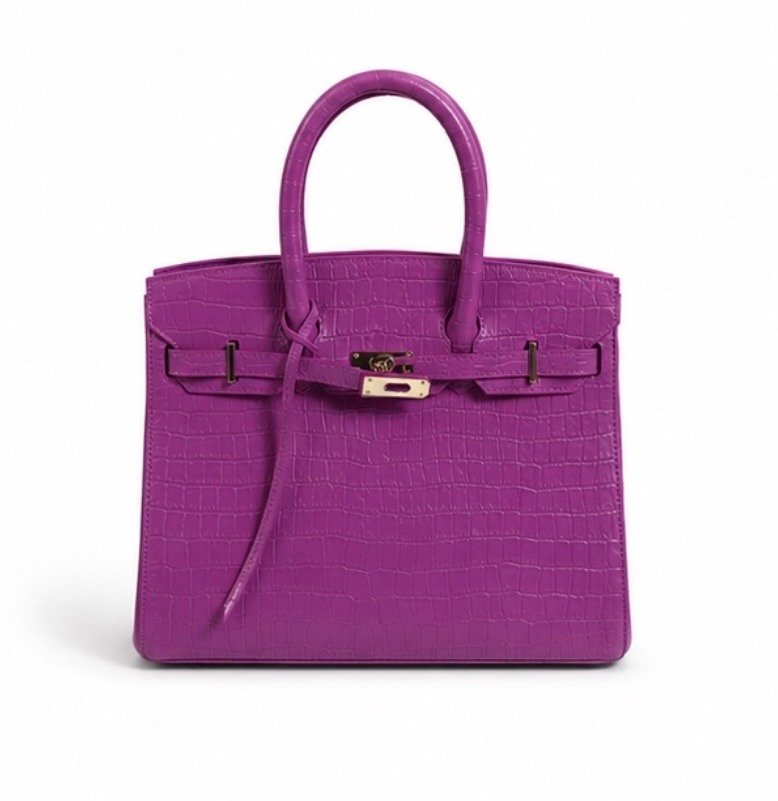 Bolsa Premium de Piel Genuina Morada