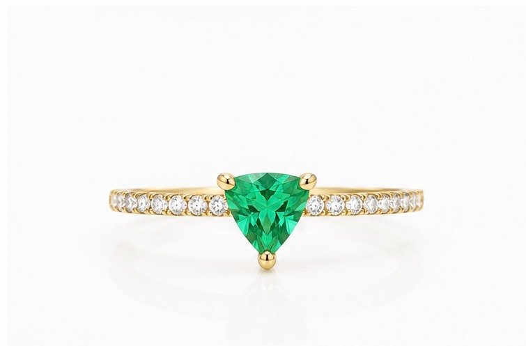 Anillo de Esmeralda Colombiana de Alta Calidad 10K